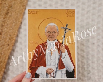 Saint John Paul II Icon Giclee Original Catholic Art Print