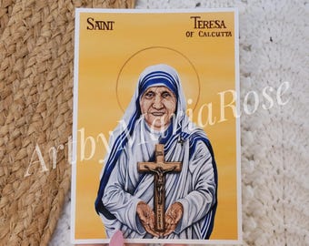 Saint Mother Teresa of Calcutta Giclee Art-Quality Print Original Catholic Art 5x7"