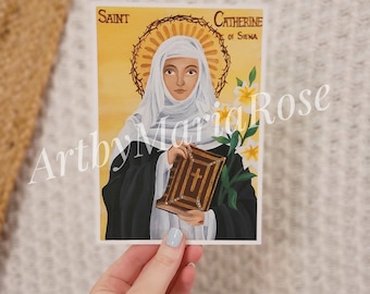 Saint Catherine of Siena Giclee Catholic Art Print Original