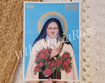 Saint Therese of Lisieux Giclee Art-Quality Print Original Catholic Art 5x7"