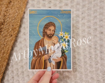 Saint Joseph Giclee Catholic Art Print Original