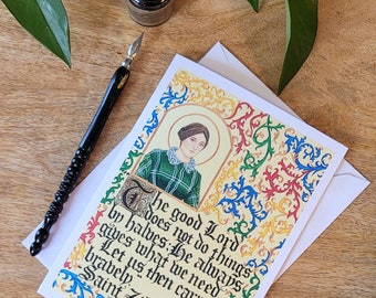 Greeting Card 5x7 w/Envelope 6 Designs Female Saints Catholic