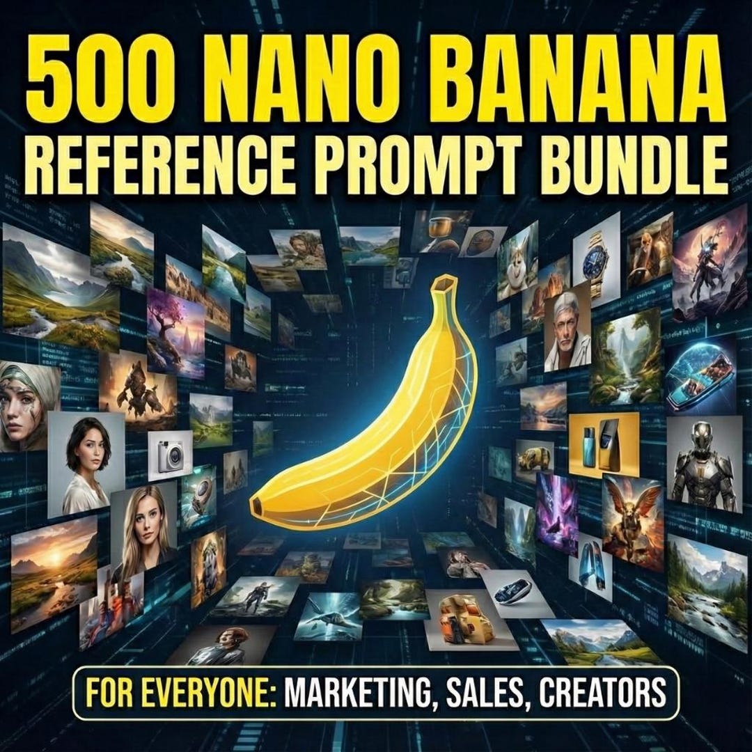 500 Nano Banana AI Prompts Bundle | Hyper-realistic Text Prompts for ...
