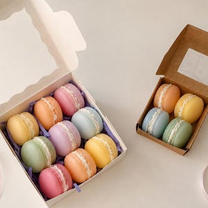 Franska macaron vaxsmältor, realistiska dessertvaxsmältor, mandelmacarondoft, bageridoftande vaxsmältor, söt present till henne