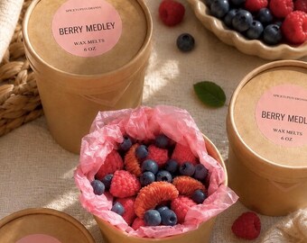 Fruit Salad Wax Melts | Berry Wax Melts | Raspberry Vanilla Scent | Strawberry & Blueberry Wax Melts | Cute Dessert Wax Melts | Gift for Her