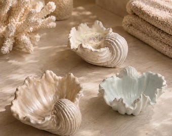 Schelp sieraden schotel kust decor schelp trinket lade strand huis badkamer decor ringhouder oceaan geïnspireerd cadeau