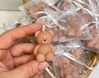 Mini Teddy Bear Baby Shower Favors Teddy Bear Candles Bear Soap Baby Shower Decorations Gender Reveal Favors Party Favors Bulk Order