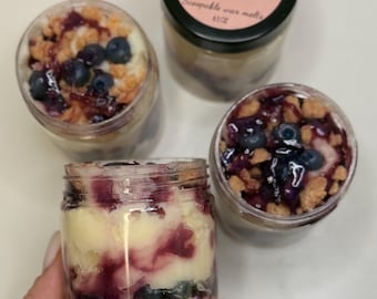 Cera aromática con aroma a tarta de arándanos / Cera con aroma a postre realista / Aroma intenso / Cera batida / Regalo estético / Cera de soja hecha a mano / Idea de regalo