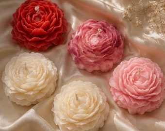 Hochzeit Gunst Kerzen, Pfingstrose Blume Kerze, Babypartygeschenke, Brautparty Geschenke, Gastgeschenke, Massengeschenke