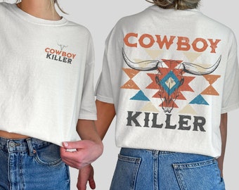 Cowboy Killer digital nedladdning, Western PNG-fil, Rodeo digital fil, Cowboy direktnedladdning, fram- och baksida design