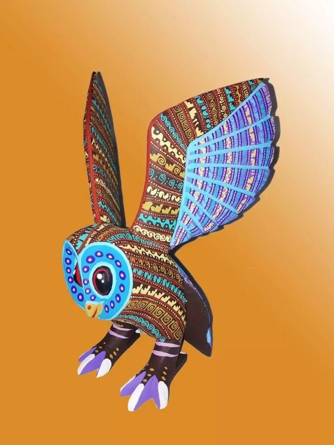 Alebrije Búho Madera Oaxaca única - Etsy