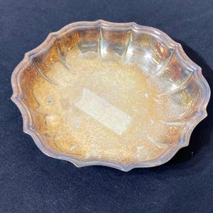 14 cm kleine Servierplatte/Tablett, versilbert