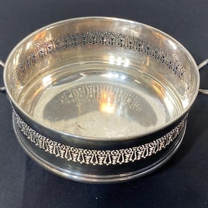 17,8 cm versilberte Schüssel mit Griffen