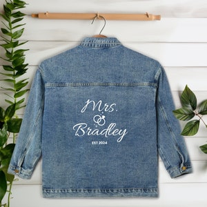 Wedding Denim Jacket, Personalized Bridal Jacket, Custom Wedding Jacket, Bridal Jacket, Custom Bridal Jacket, Bridal Gift