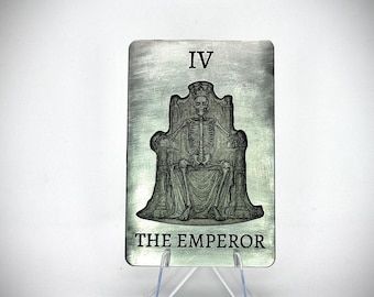 3D Stahl Der Kaiser Tarotkarte: Gravierte Major Arcana