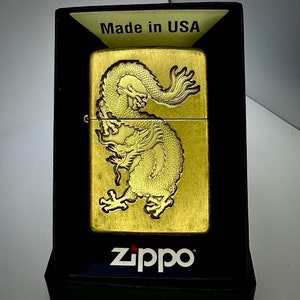 Japanese Dragon Zippo Lighter, Personalised Lighter for Her and Him, Personalized Zippo, Vintage Lighter, Flip Lighter, Manga Art