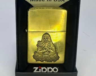 La Patrona Muerte Zippo Lighter, Personalised Lighter for Her and Him, Personalized Zippo, Santa Muerte, Latino Culture, Dark Academia, Gift