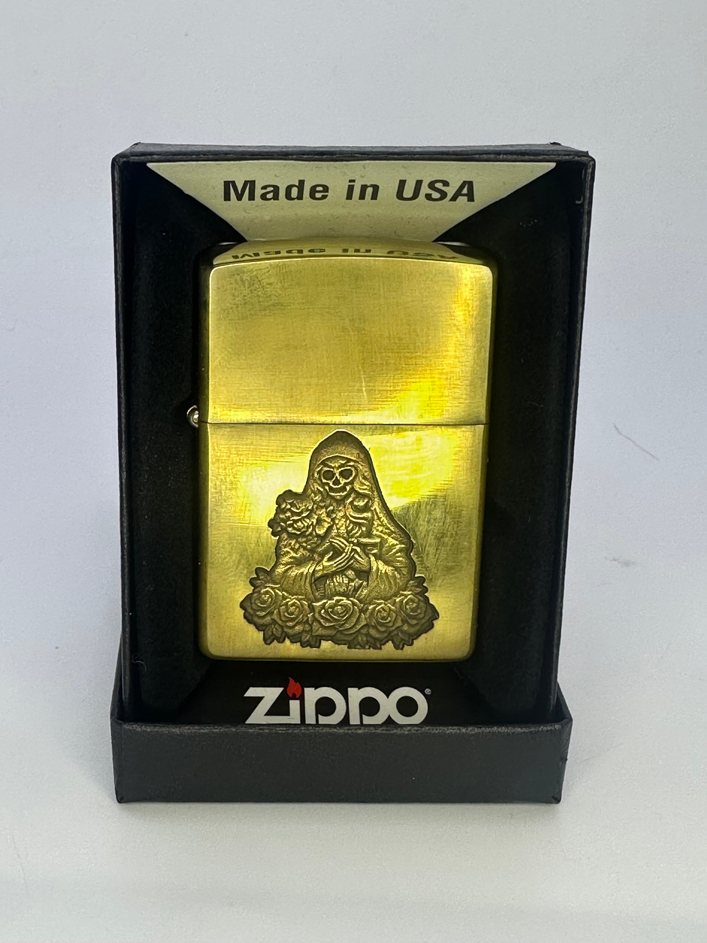 La Patrona Muerte Zippo Lighter: Engraved Santa Muerte, Latino