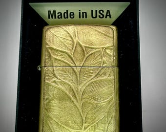 Field of Leaves Zippo Lighter, Personalised Lighter for Her and Him, Personalized Zippo, Vintage Lighter, Flip Lighter, Gifts for Stoners