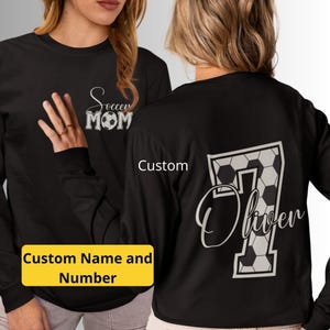 Custom Soccer Mom PNG Front and Back Design – Personalized Name and Number with Ball Pattern – Digital Download Soccer Mama , Soccer Season