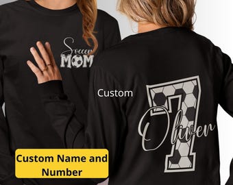 Custom Soccer Mom PNG Design: Personalized Name & Number (Digital Download)