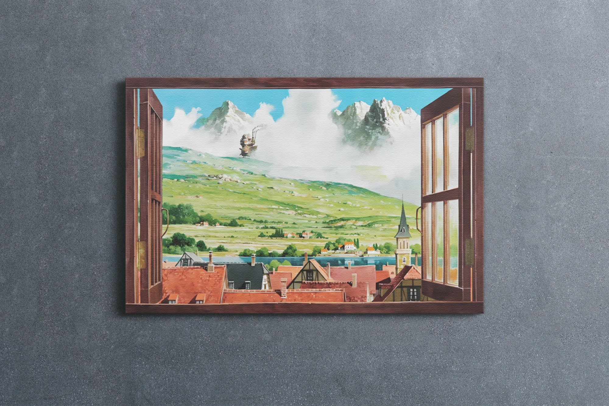 Howls Moving Castle Anime Paint By Numbers - Canvas Paint by numbers