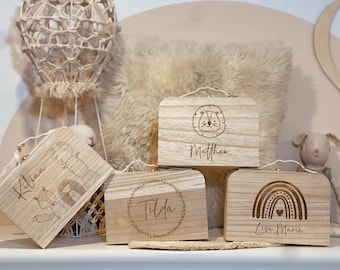 Memory box / Toy box / Rainbow / Personalized with name and motif / Baby / Newborn