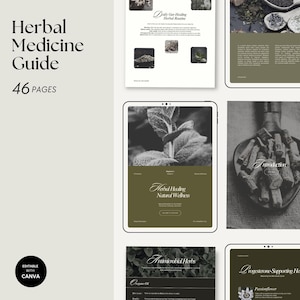 Herbal Medicine Guide Ebook: Canva Template for Holistic Coaching
