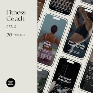 Fitnesscoach-rullar: 20 Canva-videomallar (Instagram)