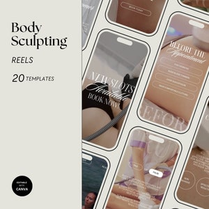 Body Sculpting Reel, Body Contouring Instagram Template, Body Contouring Video, Coolsculpting Video, Body Sculpting Social Media Templates