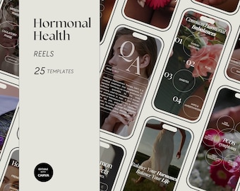 Hormone Health Instagram Reels: 25 Canva Templates