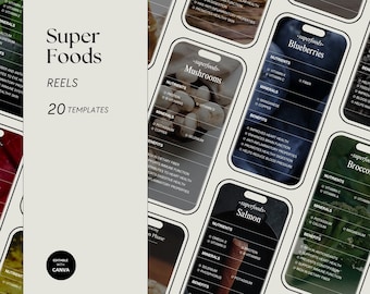 Superfoods Nutrition Reels: Health Coach Instagram Templates (Canva Editable)