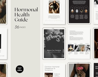 Hormone Health Guide: 36-Page Wellness Ebook Template (Canva)