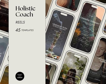 Holistic Coach Instagram Reels: Wellbeing Templates (Canva)