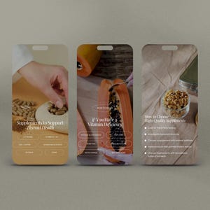 Supplements and Vitamins Instagram Templates, Functional Medicine Post, Health and Wellness Coaches, Nutritionist Social Media Stories