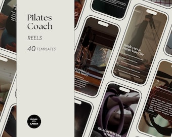 Pilates Instagram Reels Templates: Fitness Studio Social Media (40 Vertical Videos)