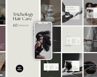 Trichology Instagram Templates: Hair Care Posts, Salon Stories (Canva)