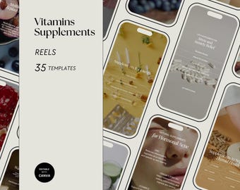 Supplements and Vitamins Instagram Templates, Functional Medicine Post, Health and Wellness Coaches, Nutritionist Social Media Stories
