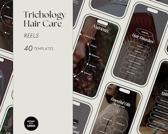 Trichology Instagram Video Templates: Hair Care Reels (40 Templates)