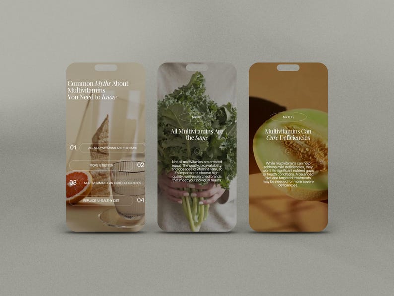 Supplements and Vitamins Instagram Templates, Functional Medicine Post, Health and Wellness Coaches, Nutritionist Social Media Stories