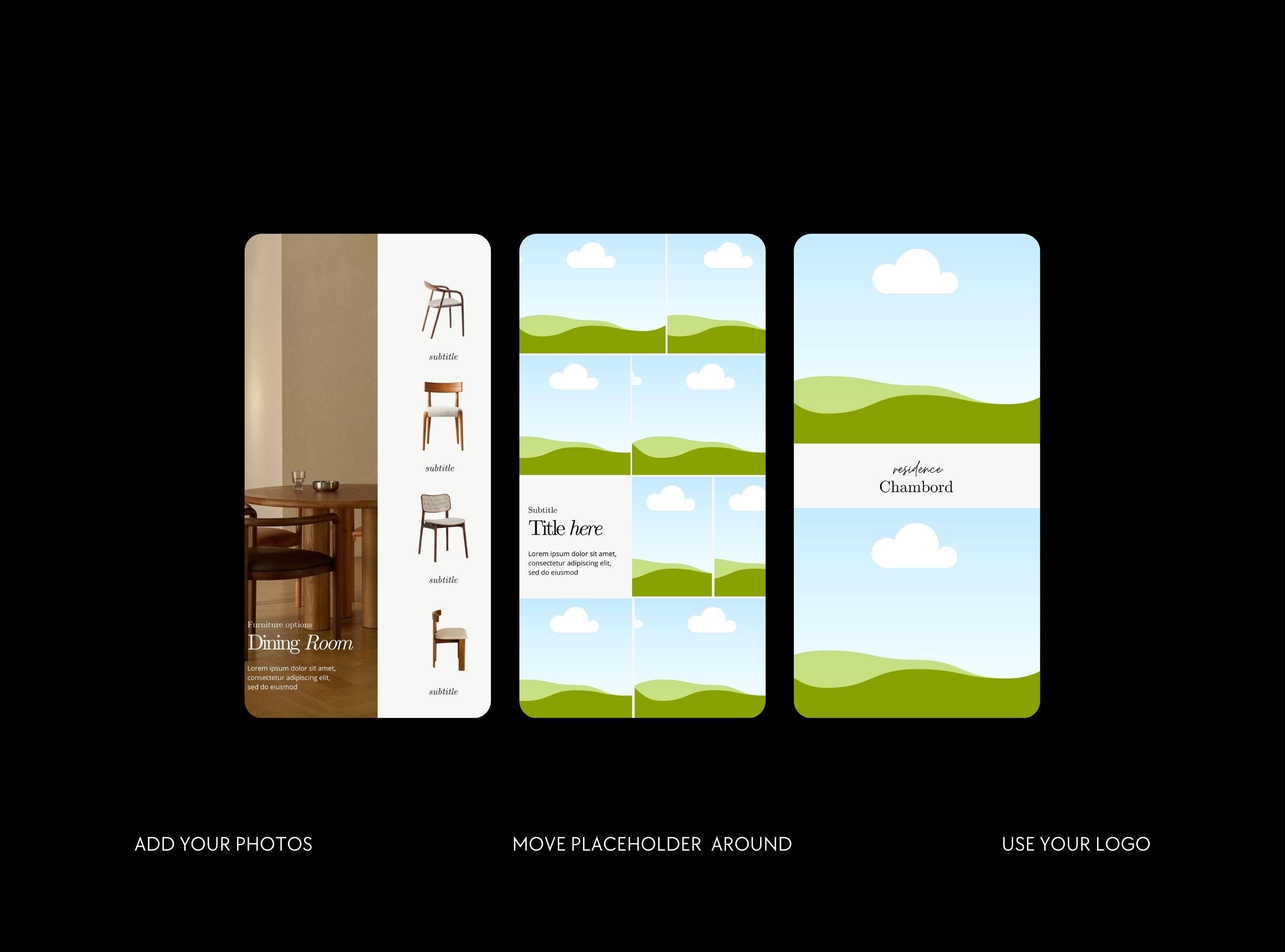 Interior Design Stories Templates, Home Design Social Media Templates ...