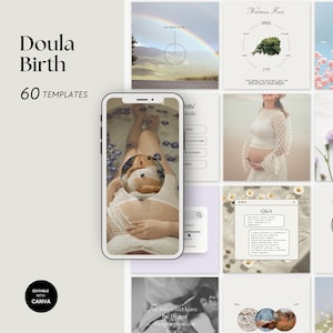 Doula Instagram Templates, Birth and Postpartum Template, Maternity Instagram Feed, Birth Worker, Postpartum Social Media Post - Midwife