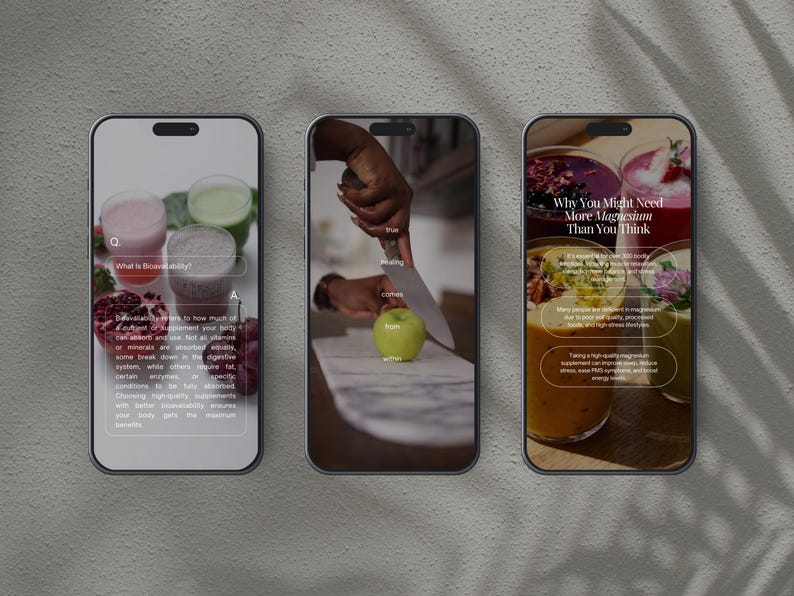 Supplements and Vitamins Instagram Templates, Functional Medicine Post, Health and Wellness Coaches, Nutritionist Social Media Stories