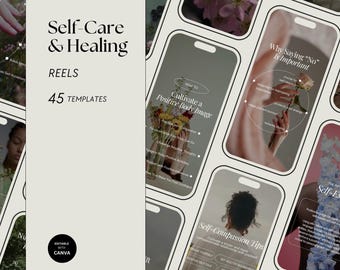 Self-Care & Healing Instagram Reels: 45 Canva Templates
