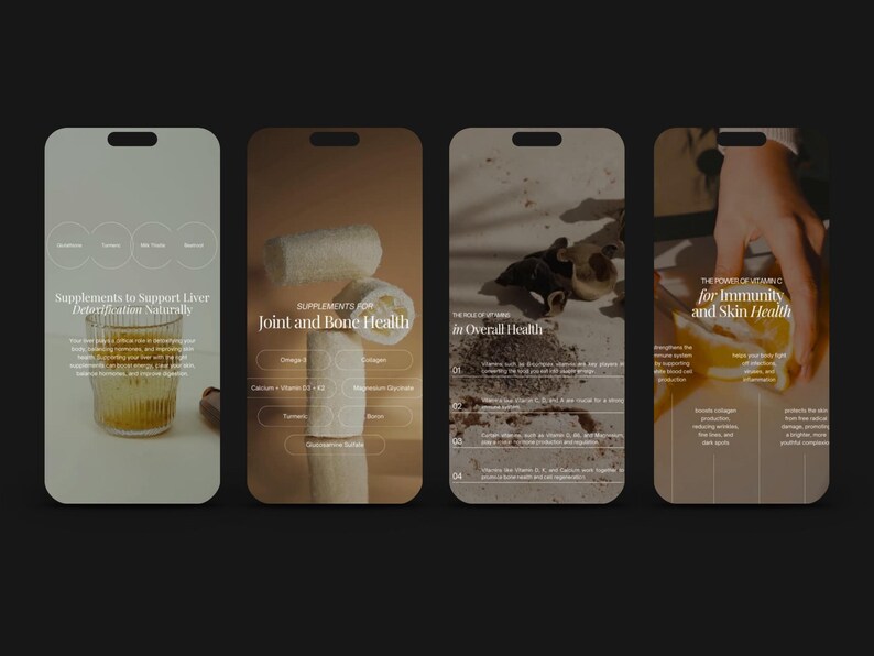 Supplements and Vitamins Instagram Templates, Functional Medicine Post, Health and Wellness Coaches, Nutritionist Social Media Stories