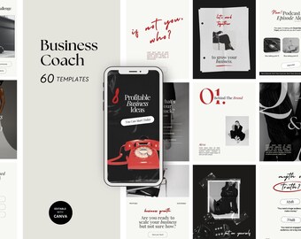 Coach Instagram Templates: Social Media Canva Marketing Posts (Digital Download)