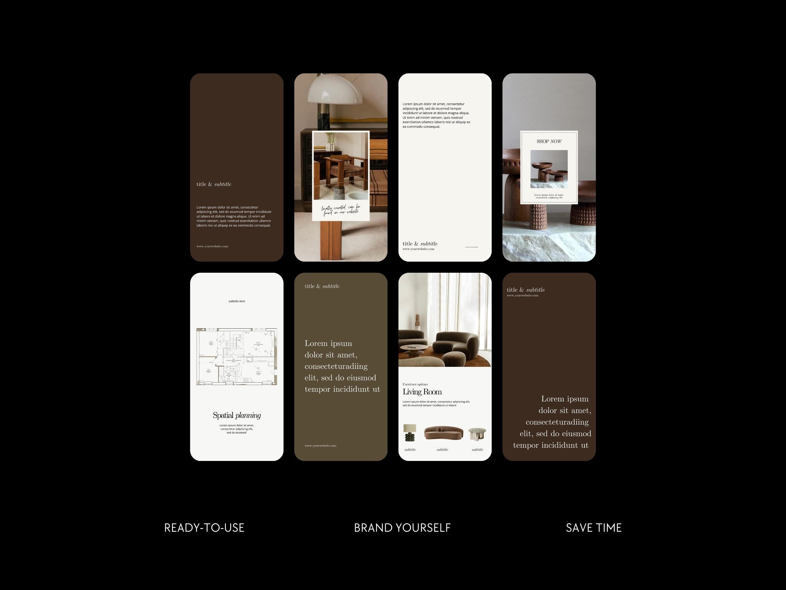 Interior Design Stories Templates, Home Design Social Media Templates ...