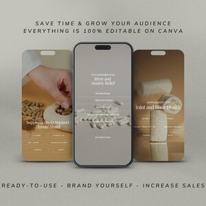 Supplements and Vitamins Instagram Templates, Functional Medicine Post, Health and Wellness Coaches, Nutritionist Social Media Stories