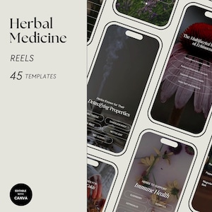 Herbalist Instagram Template, Herbal Medicine Reels, Naturopath Social Media, Post, Plant Herbalist Business, Functional Medicine Templates
