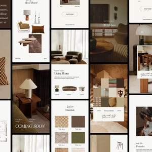 Modèles d'articles de décoration d'intérieur, modèles de design d'intérieur pour les réseaux sociaux, modèles de toile modifiables pour les architectes d'intérieur et les décorateurs
